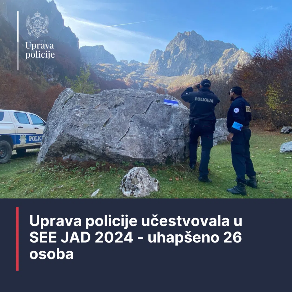 Uprava policije učestvovala u Međunarodnoj akciji: Uhapšeno 26 osoba, pronađen eksploziv, droga, oružje…