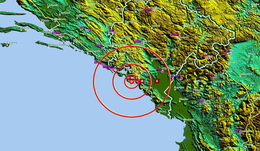Zemljotres manje jačine kod Budve