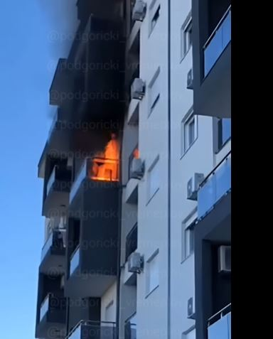 Požar u stanu u Podgorici, gorjeli sto i stolice na balkonu, nema povrijeđenih