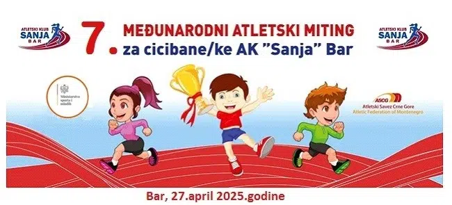Bar 27. aprila domaćin međunarodnog atletskog mitinga za cicibane