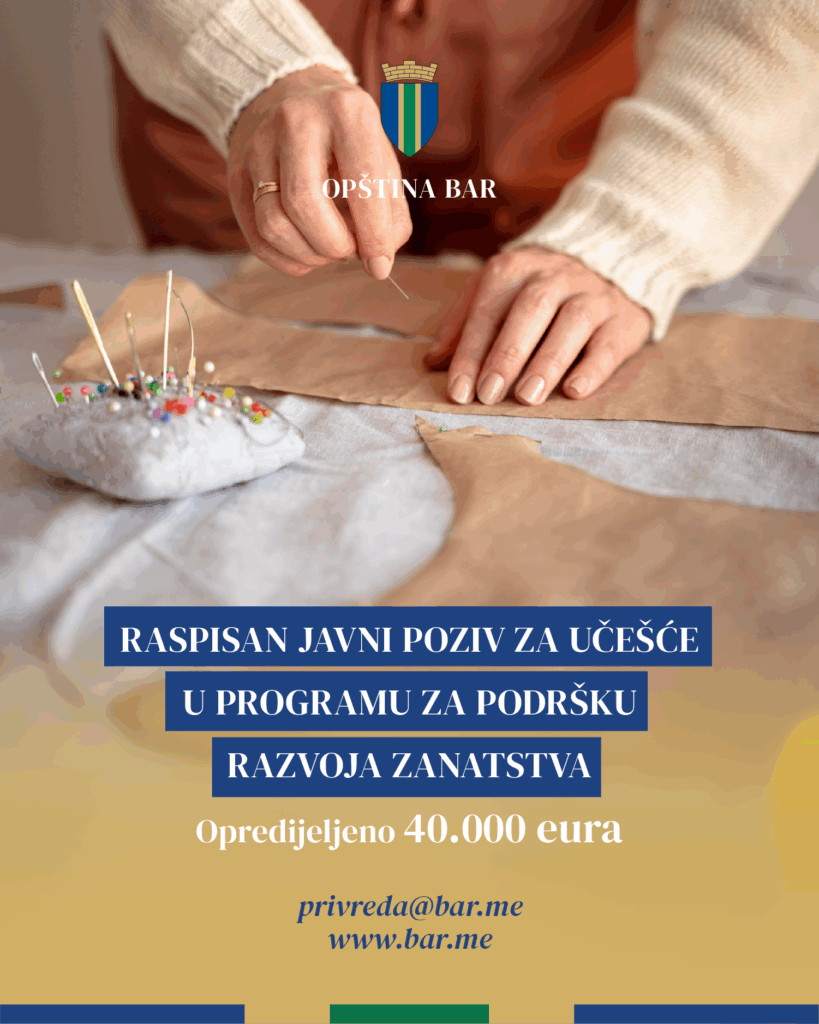 Opština Bar opredijelila 40 hiljada eura za razvoj zanatske djelatnosti