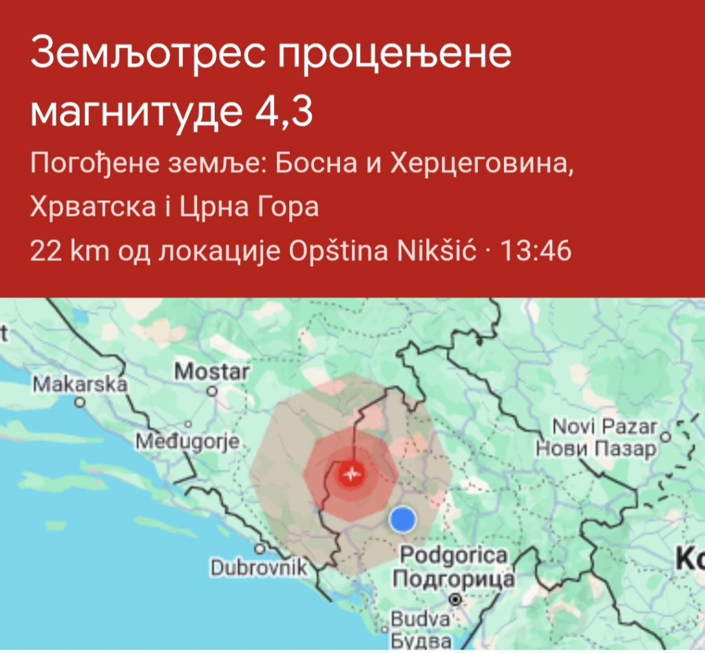 Zemljotres u Nikšiću