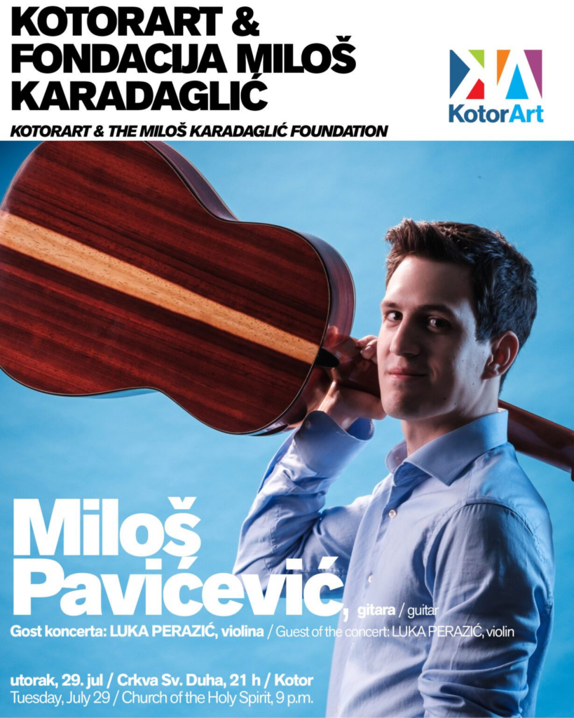 Stipendista Fondacije Miloš Karadaglić, gitarista Miloš Pavićević na KotorArtu