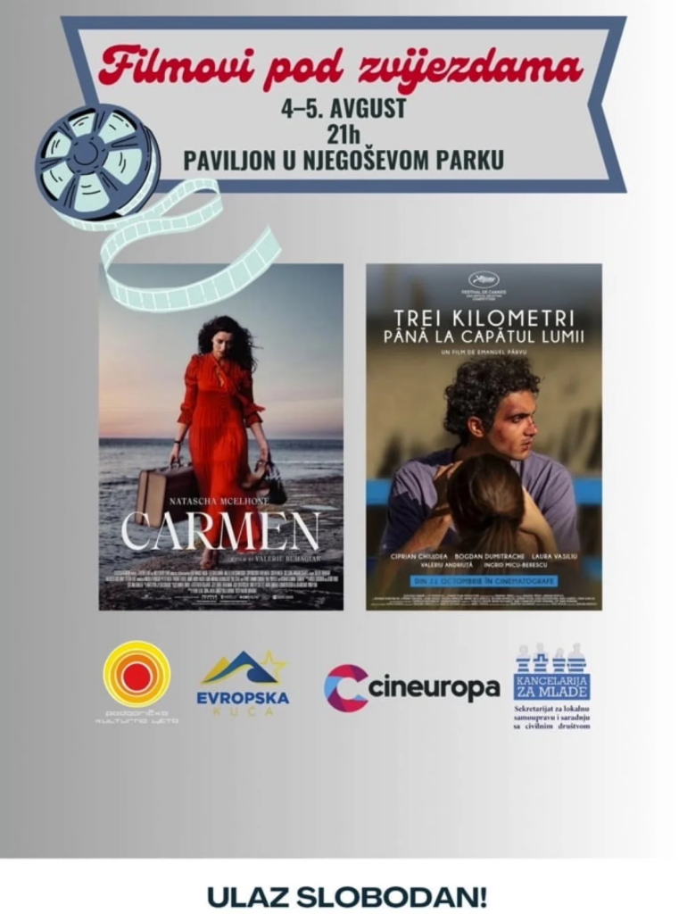 “Filmovi pod zvijezdama” 4. i 5. avgusta u Njegoševom parku