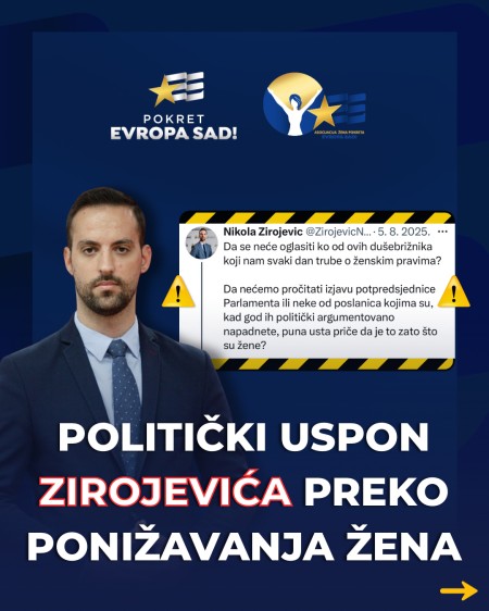 Asocijacija žena PES: Politički uspon Zirojevića preko ponižavanja žena